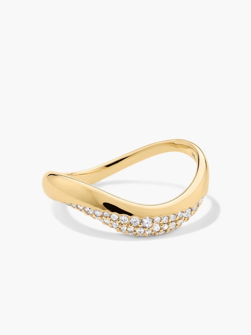 Mejuri Gold Wave Pavé Ring